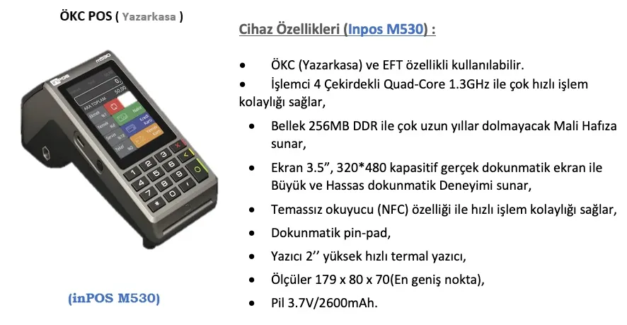 inPOS m530 Detay